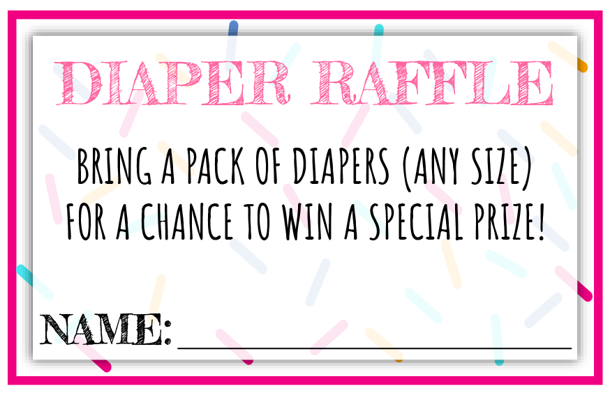 Baby Shower Diaper Raffle Card